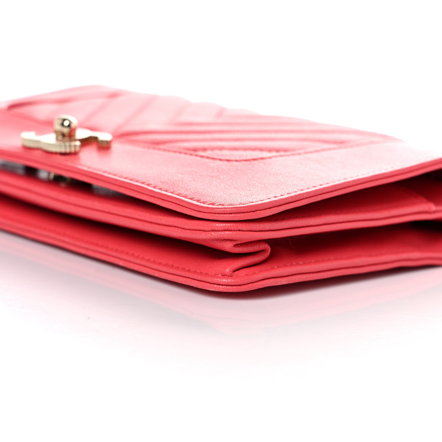 Chanel Chevron Quilted Vintage Mademoiselle Wallet On Chain WOC Dark Pink 10 of 15