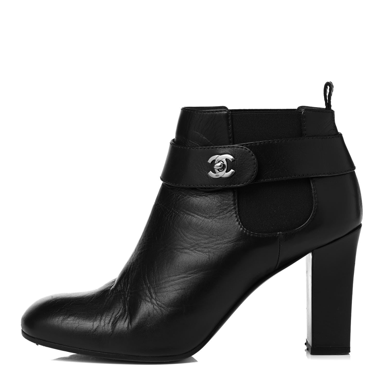 Chanel Calfskin CC Turnlock Ankle Boots 40 Brown 2 of 10