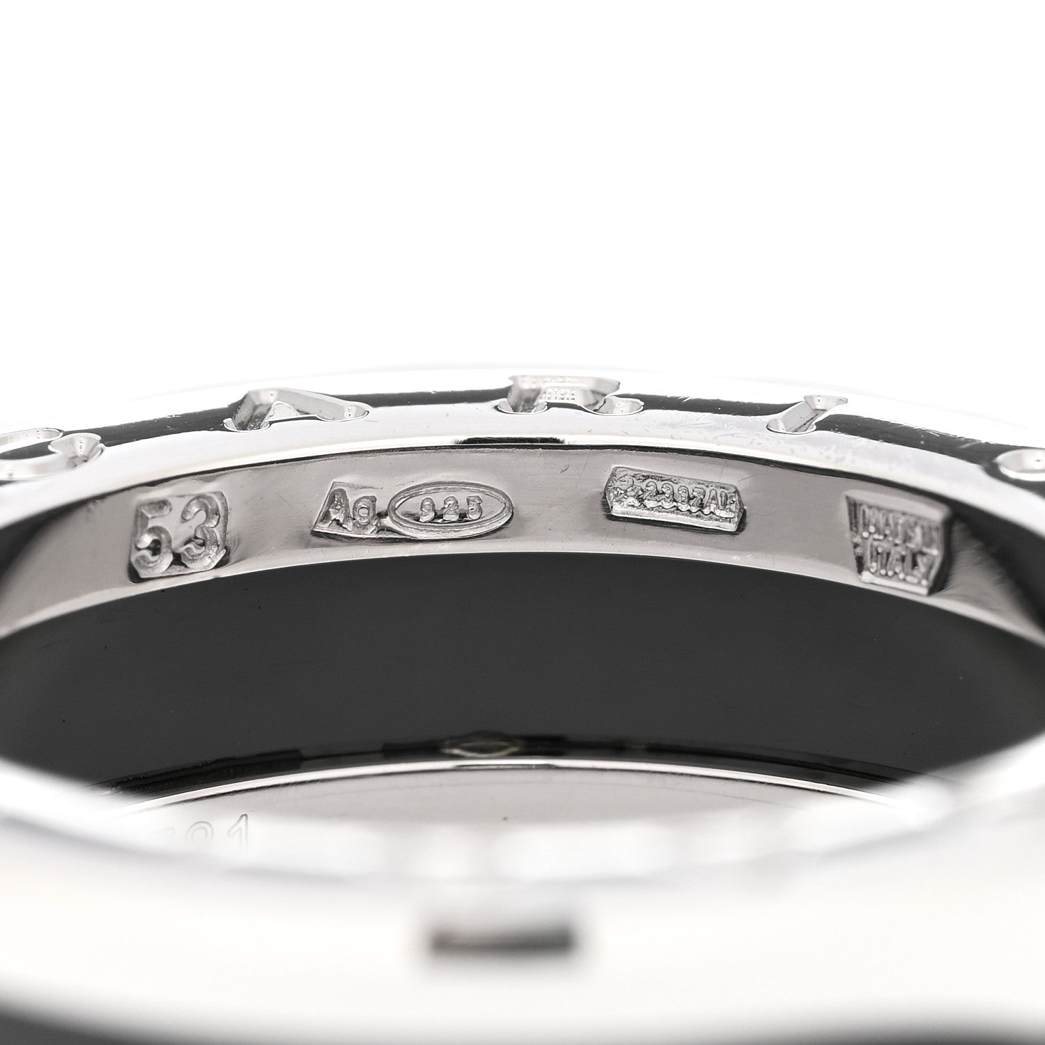 Bulgari Sterling Silver Ceramic Save The Children One-Band Ring 53 6.25 5 of 6