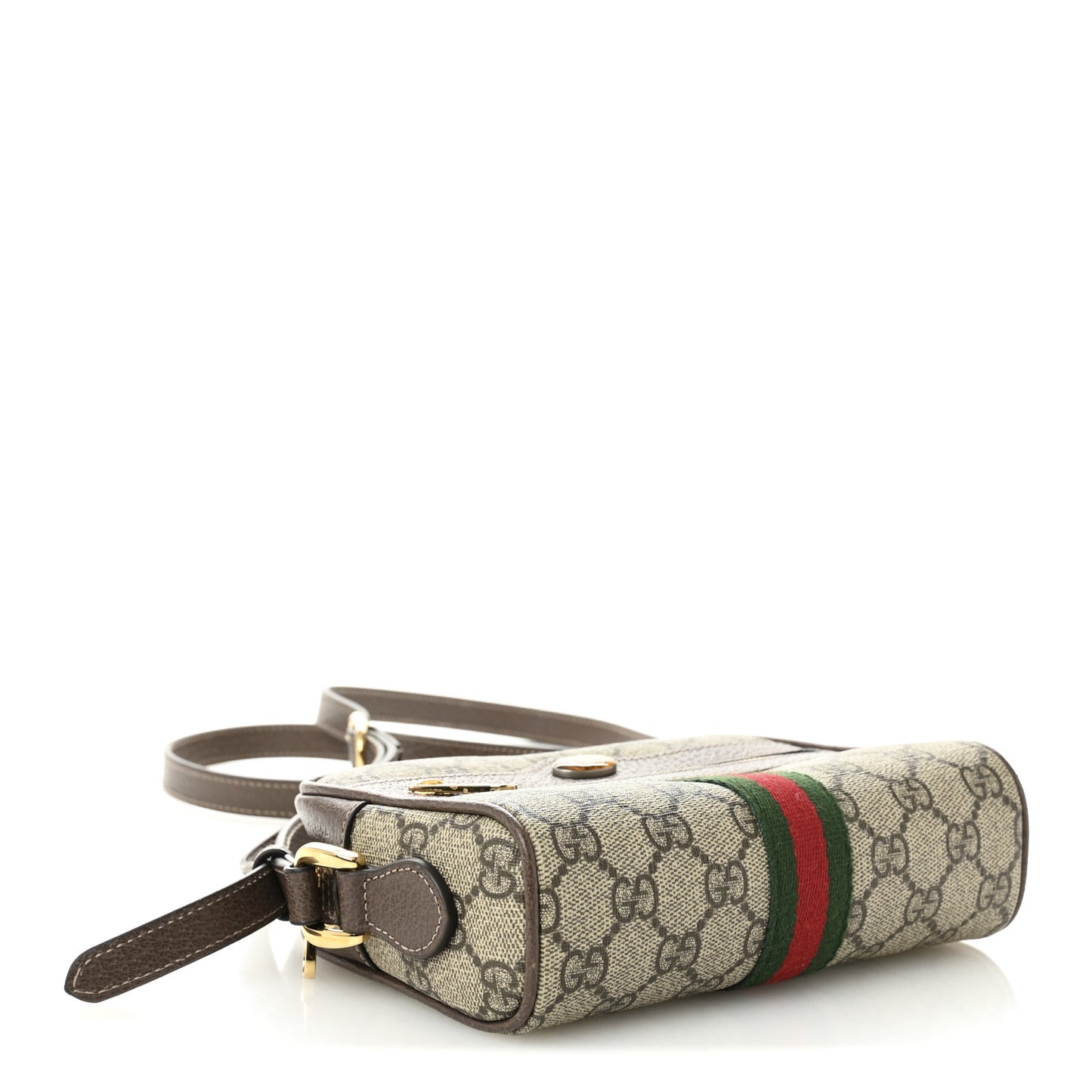 GG Supreme Monogram Web Mini Ophidia Shoulder Bag Brown