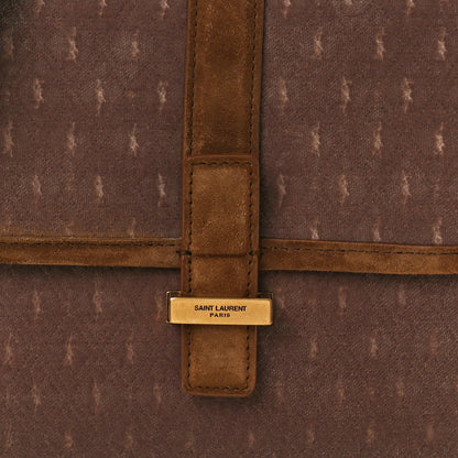 Saint Laurent Suede All-Over Monogram Small Le Monogramme Satchel Brown 8 of 10