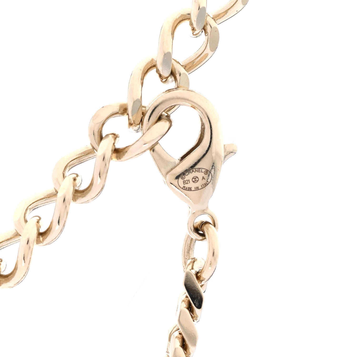 Chanel Crystal CC Chain Bracelet Gold Silver 4 of 4