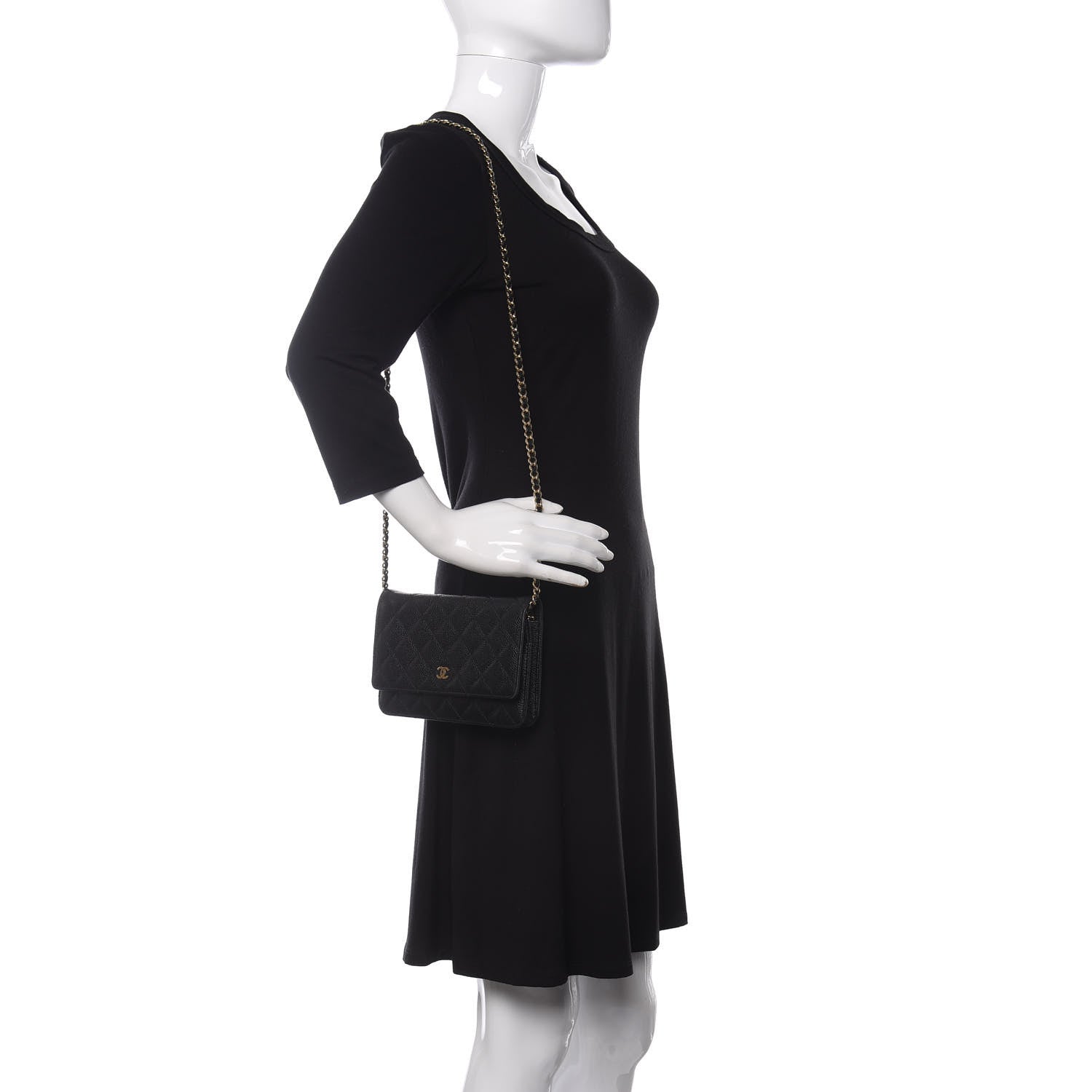Chanel Caviar Quilted Wallet On Chain WOC Black 2 of 11