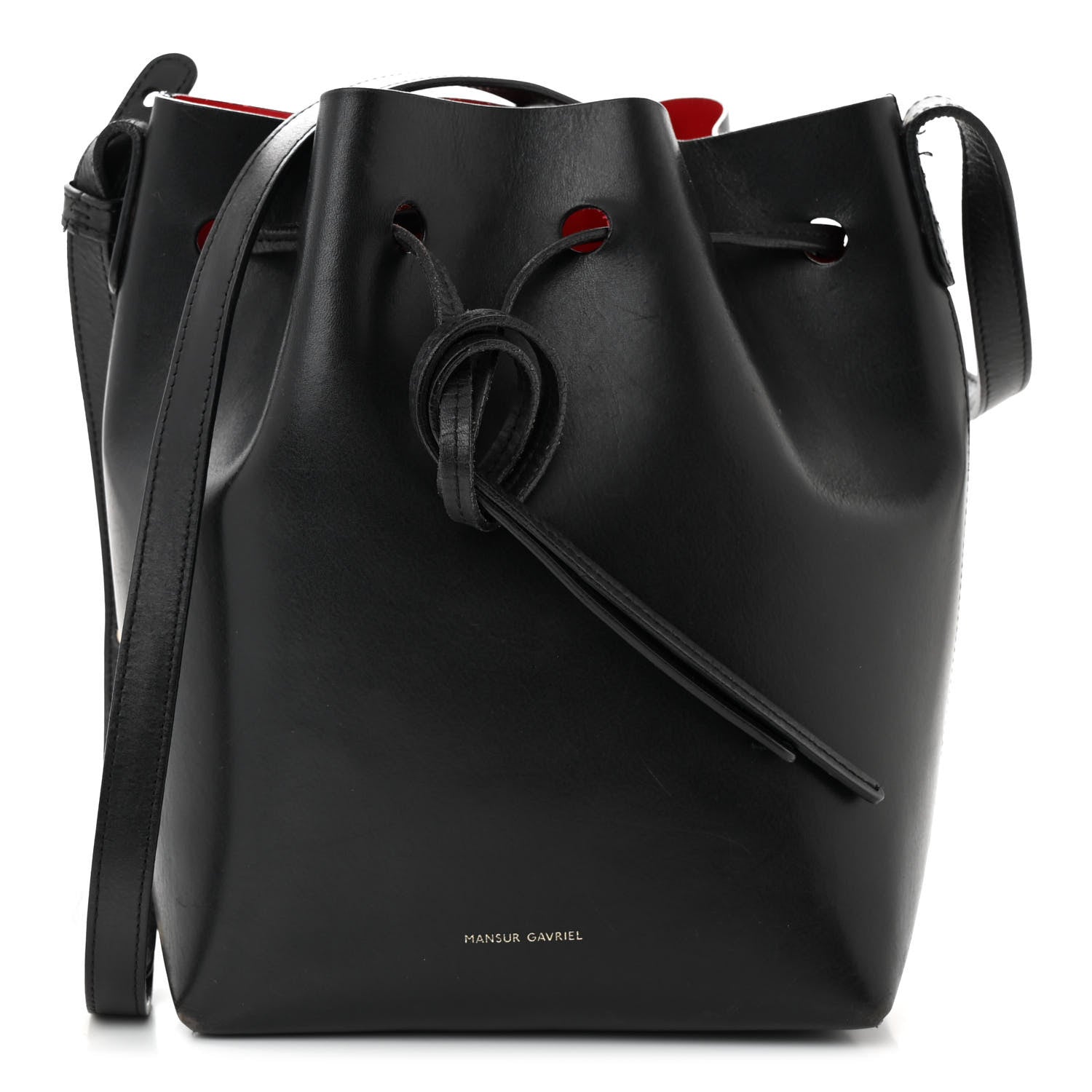 Mansur Gavriel Calfskin Mini Bucket Bag Black Flamma 1 of 14