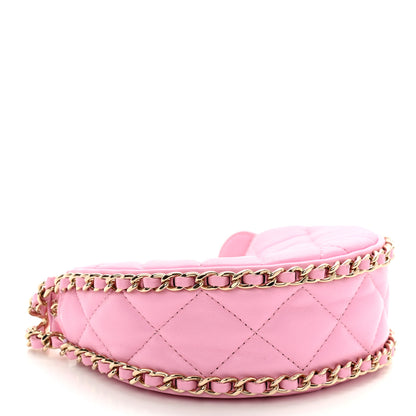 Chanel Lambskin Quilted Mini Chain Around Hobo Pink 4 of 10