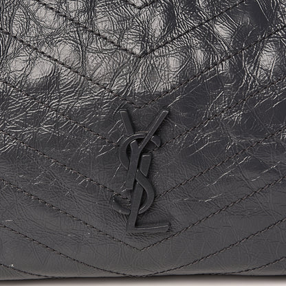 Saint Laurent Crinkled Calfskin Matelasse Monogram Niki Shoulder Bag Storm 8 of 10