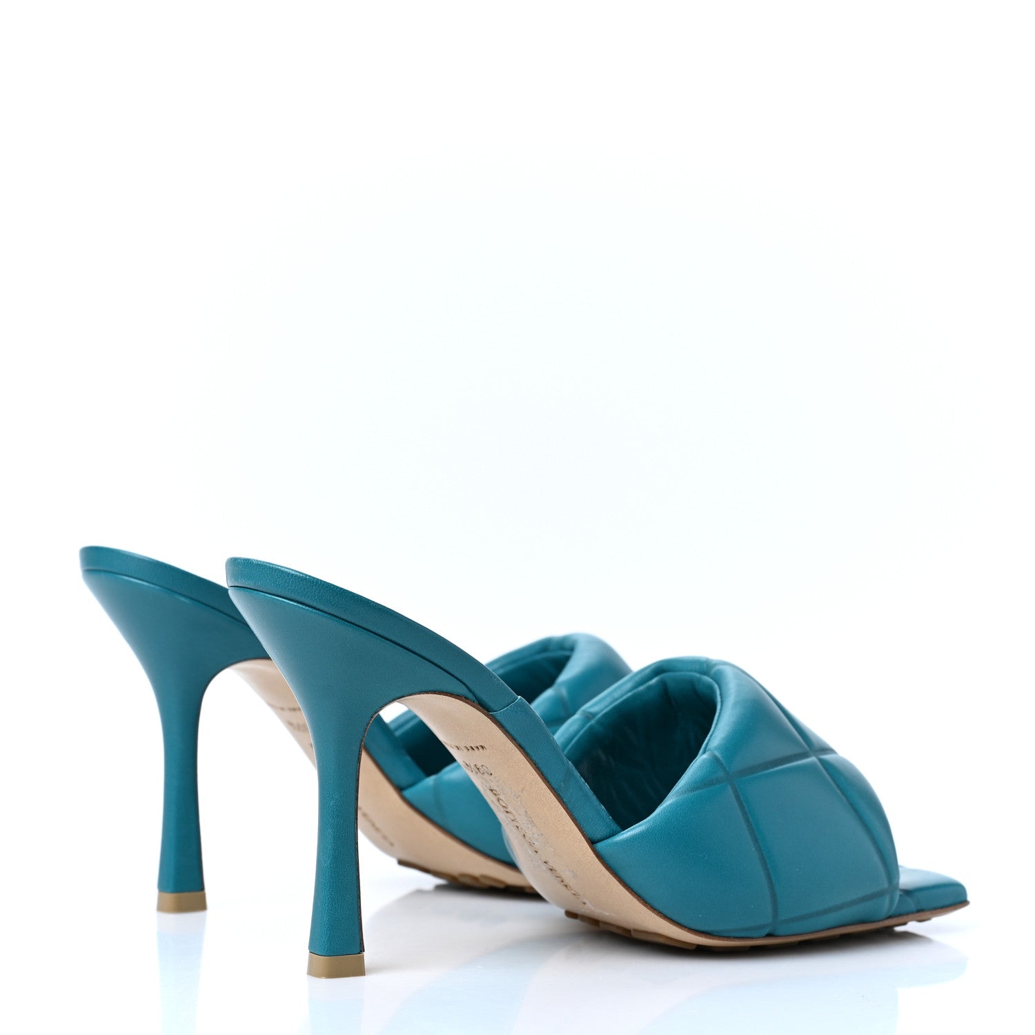 Bottega Veneta Nappa Quilted Rubber Lido Mule Sandals 39.5 Duck Green 4 of 7