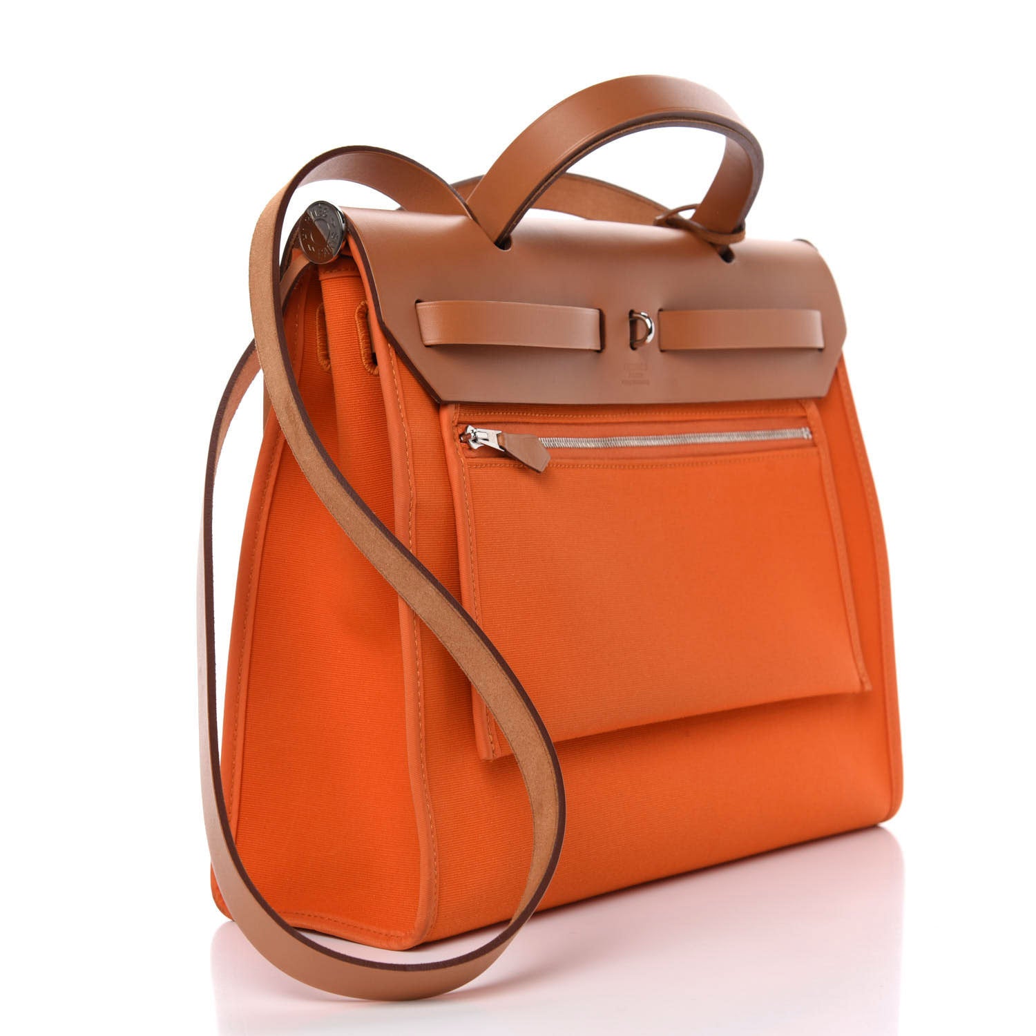 Hermes Vache Hunter Toile Herbag Zip 31 PM Orange 2 of 8