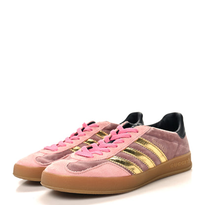 Gucci X ADIDAS Softy Velvet Suede Madeira Demetra Womens Gazelle Sneakers 36.5 Pink Gold 3 of 8