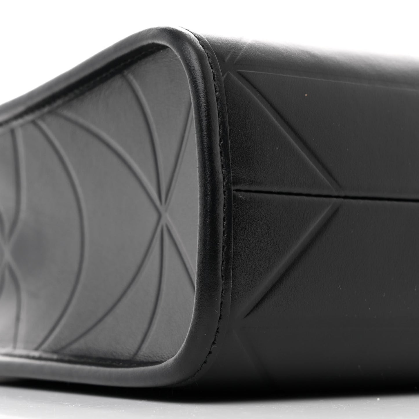 Soft Calfskin Triangolo Symbole Embossed Mini Tote Black