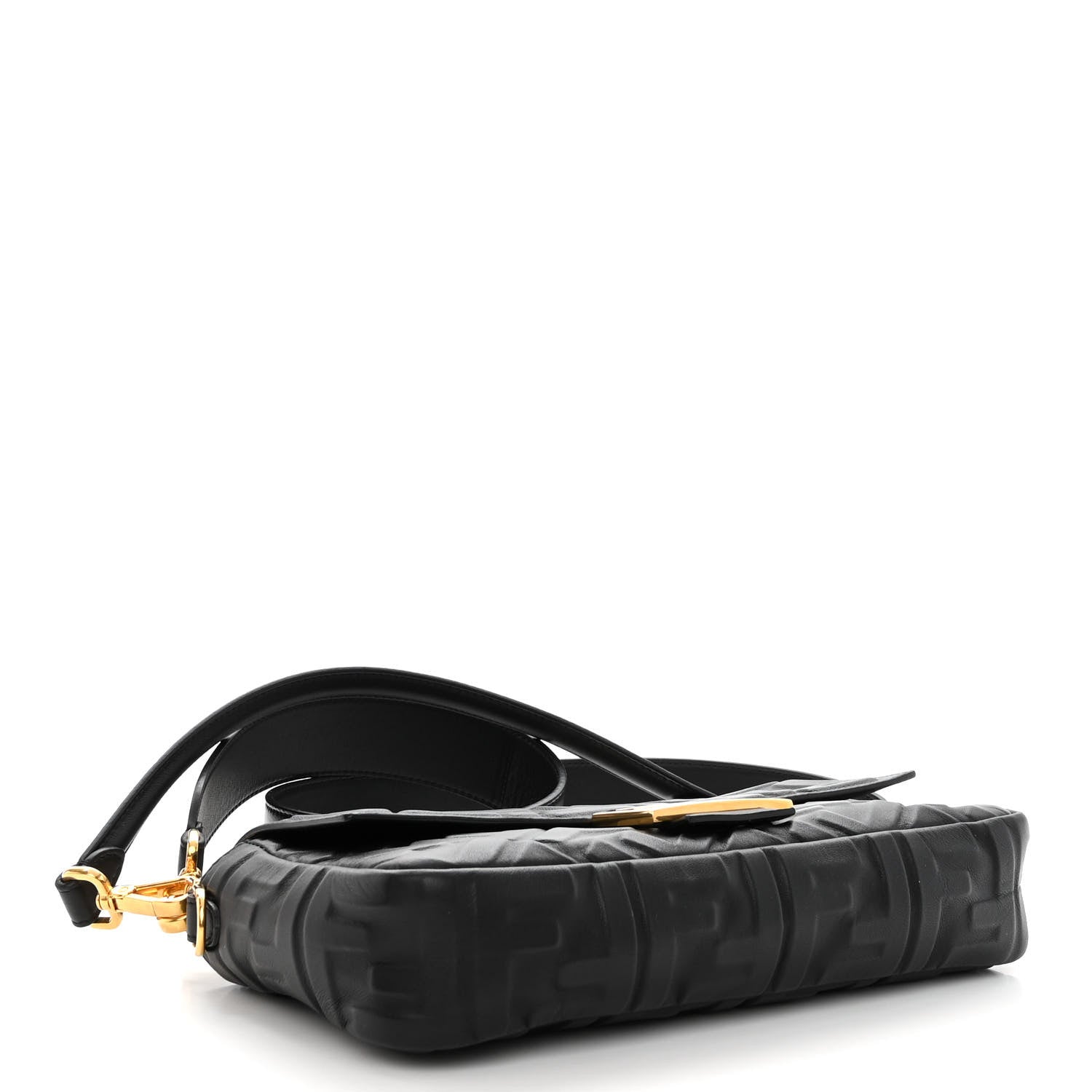 Fendi Nappa FF 1974 Embossed Baguette Black 4 of 9