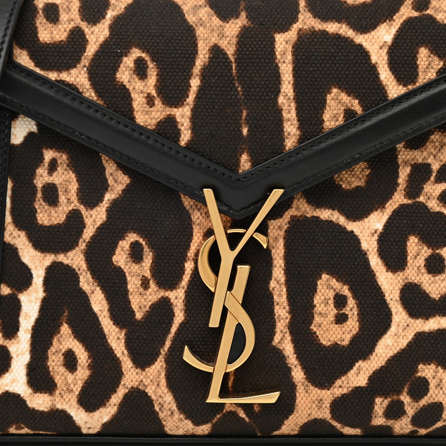 Canvas Leopard Print Mini Classic Monogram Cassandra Top Handle Black