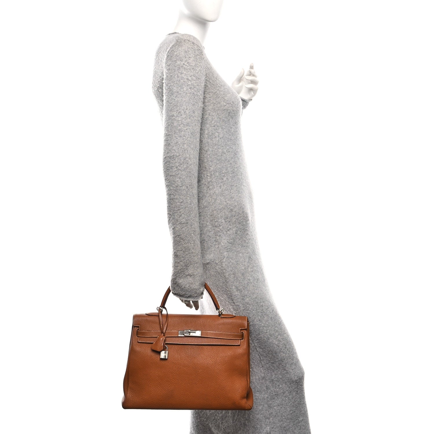Hermes Taurillon Clemence Kelly Retourne 35 Gold 2 of 10