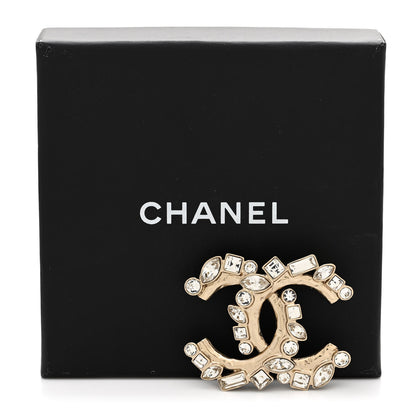 Chanel Crystal Baguette CC Brooch Gold 5 of 5