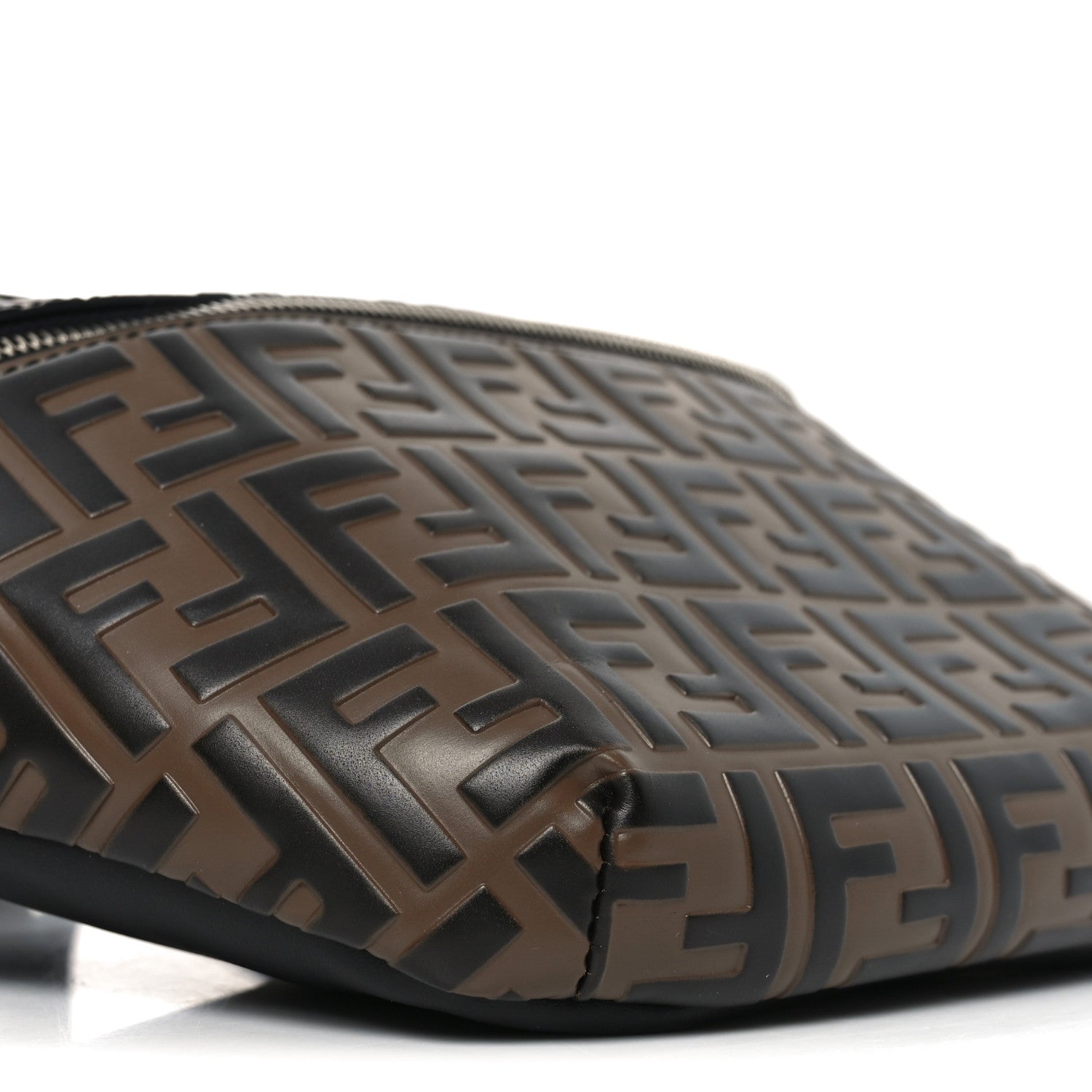 Fendi Vitello Century Bi-Color FF 1974 Embossed Belt Bag Maya Black 9 of 10