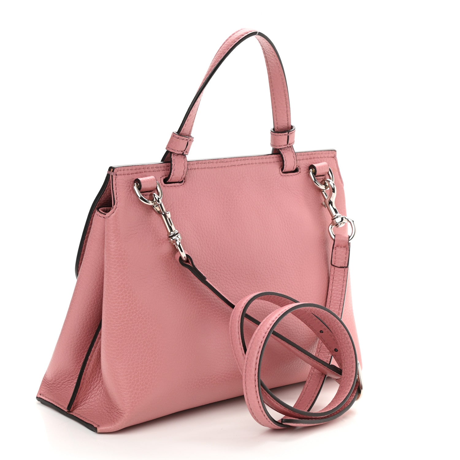 Gucci Cellarius Calfskin Small Bamboo Daily Top Handle Bag Carmine Rose 3 of 7