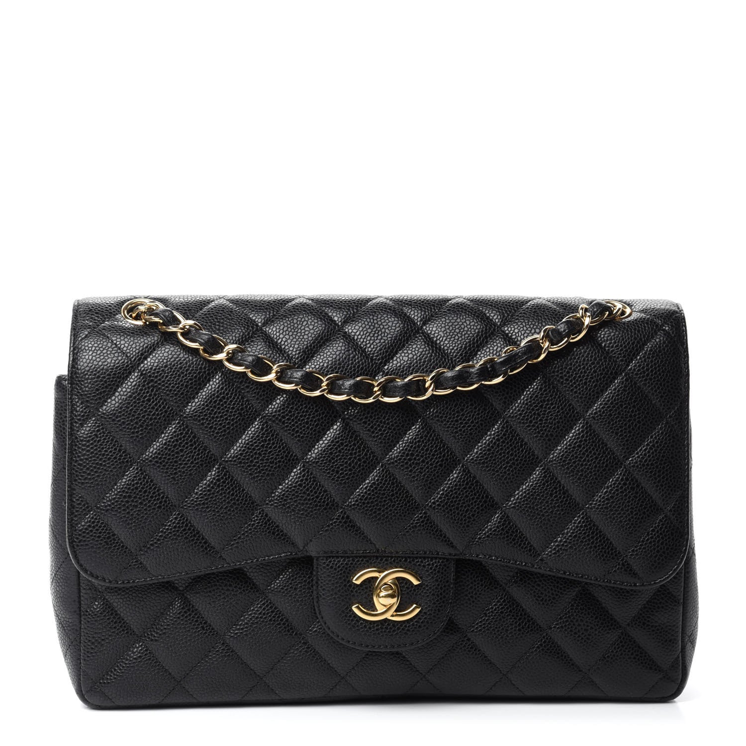 Chanel Caviar Quilted Jumbo Double Flap Black 1 of 12