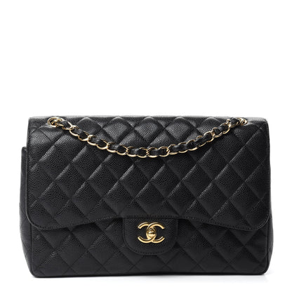 Chanel Caviar Quilted Jumbo Double Flap Black 1 of 12