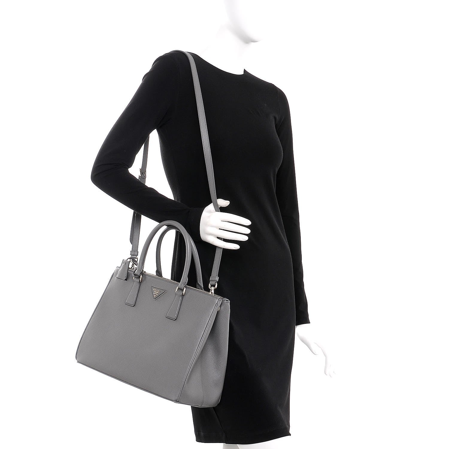 Prada Saffiano Medium Galleria Double Zip Tote Marmo 2 of 8