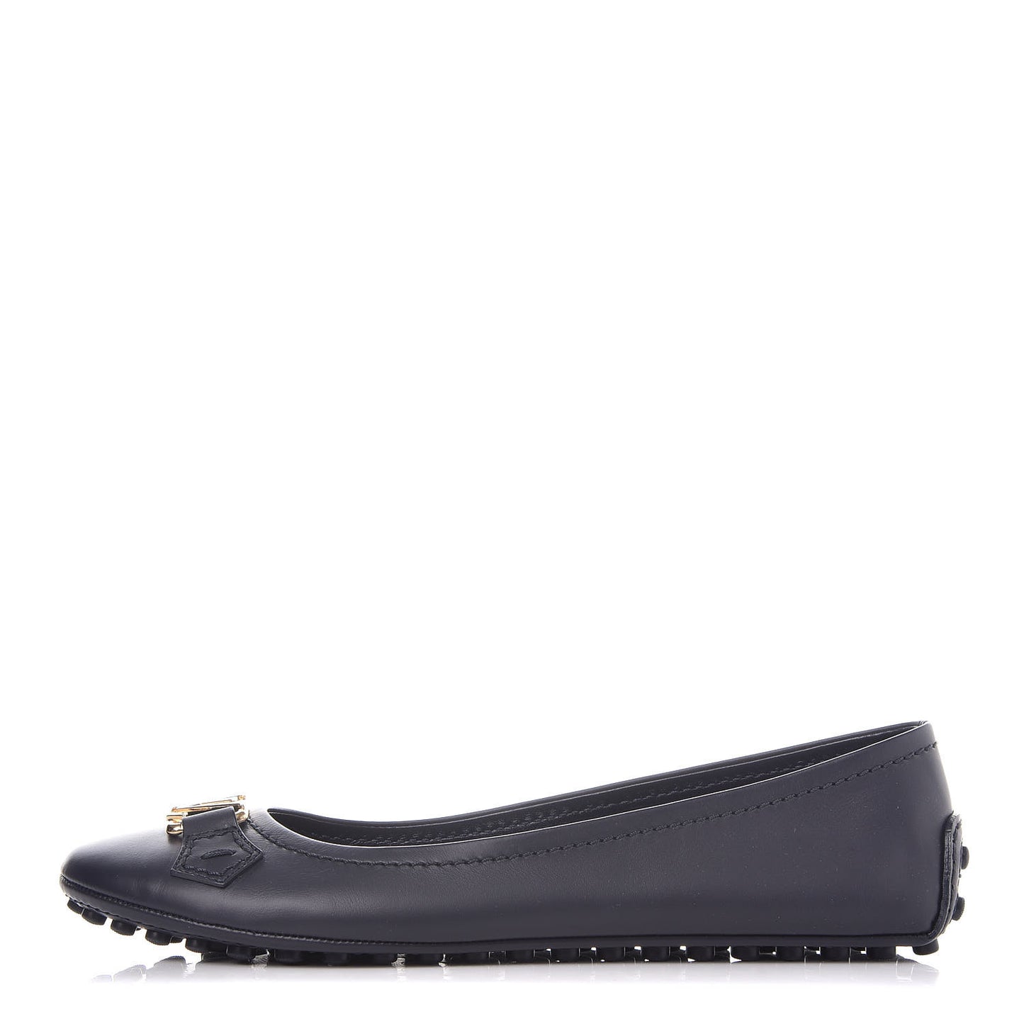 Calfskin Oxford Ballerina Flats 39 Navy