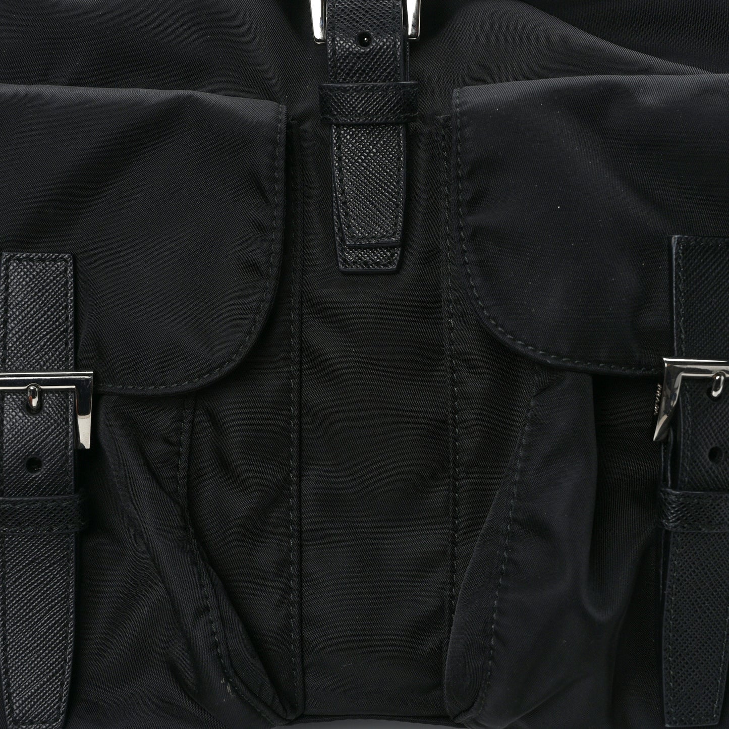 Re-Nylon Saffiano Medium Backpack Black