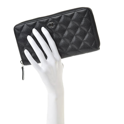 Chanel Caviar Quilted Large Gusset Zip Around Wallet Black 2 of 8