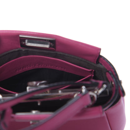 Fendi Nappa Micro Peekaboo Iconic Satchel Magenta 8 of 9