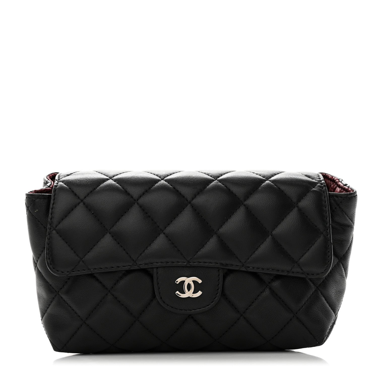 Chanel Lambskin Quilted Flap Cosmetic Case Black 1 of 8