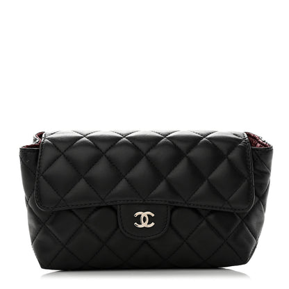 Chanel Lambskin Quilted Flap Cosmetic Case Black 1 of 8