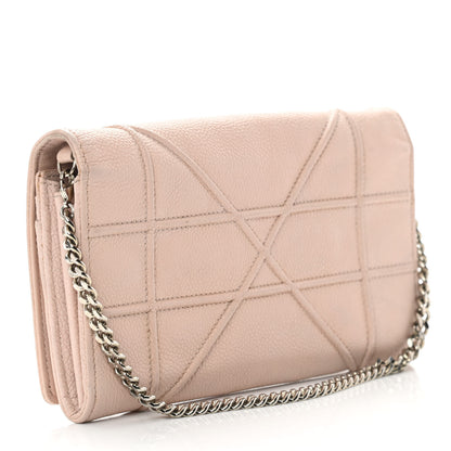 Christian Dior Grained Calfskin Diorama Wallet on Chain Pouch Nude 3 of 15
