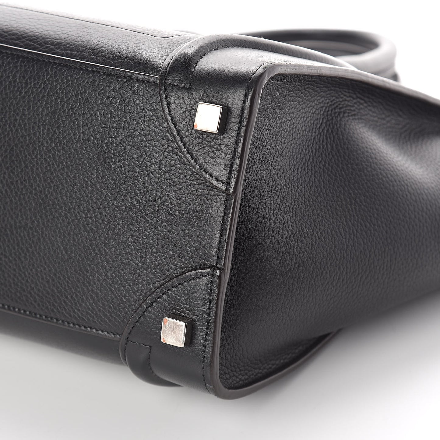 Drummed Calfskin Micro Luggage Black