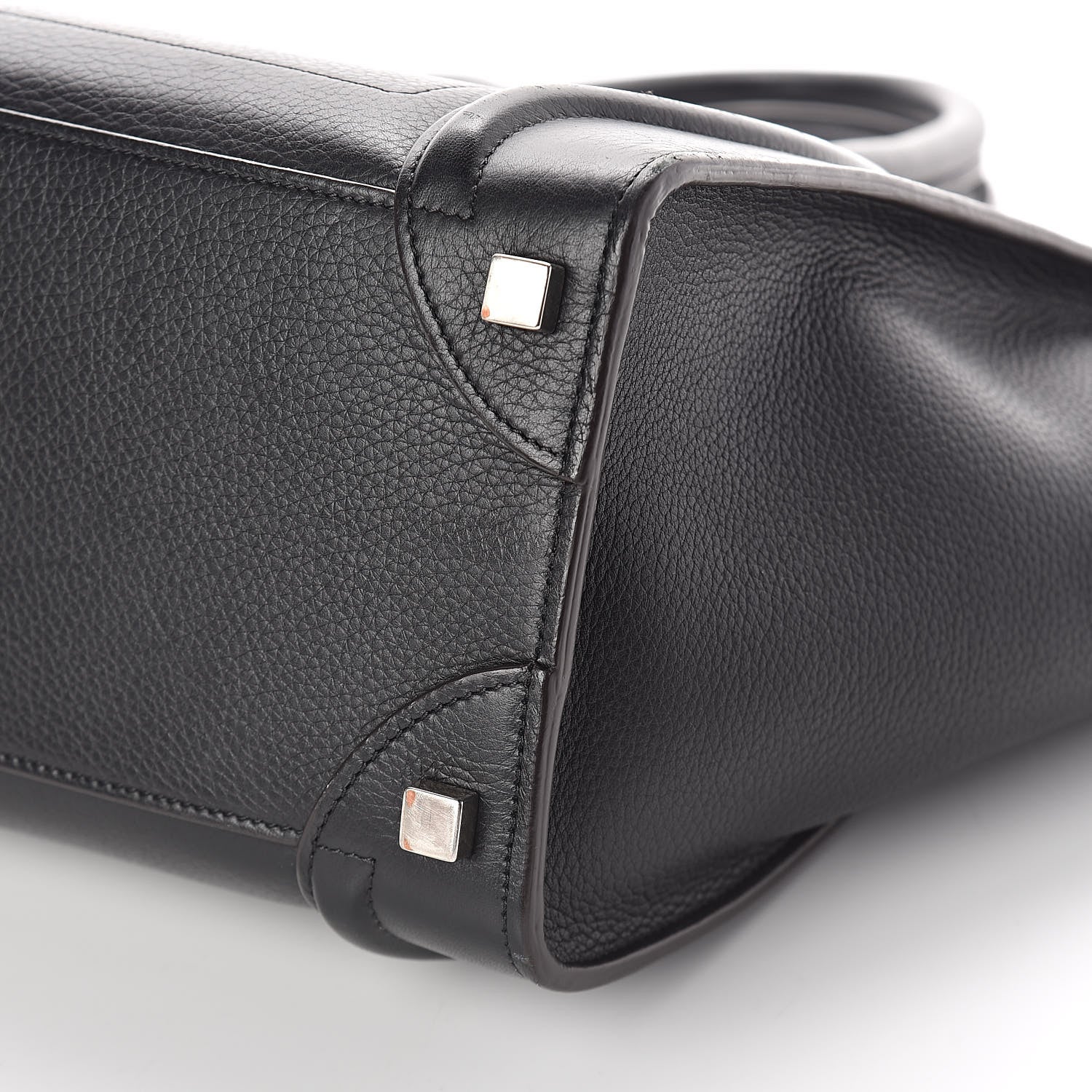Celine Drummed Calfskin Micro Luggage Black 9 of 9