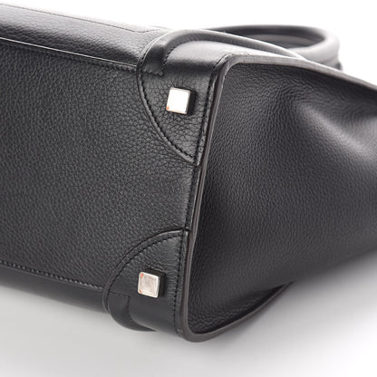Celine Drummed Calfskin Micro Luggage Black 9 of 9