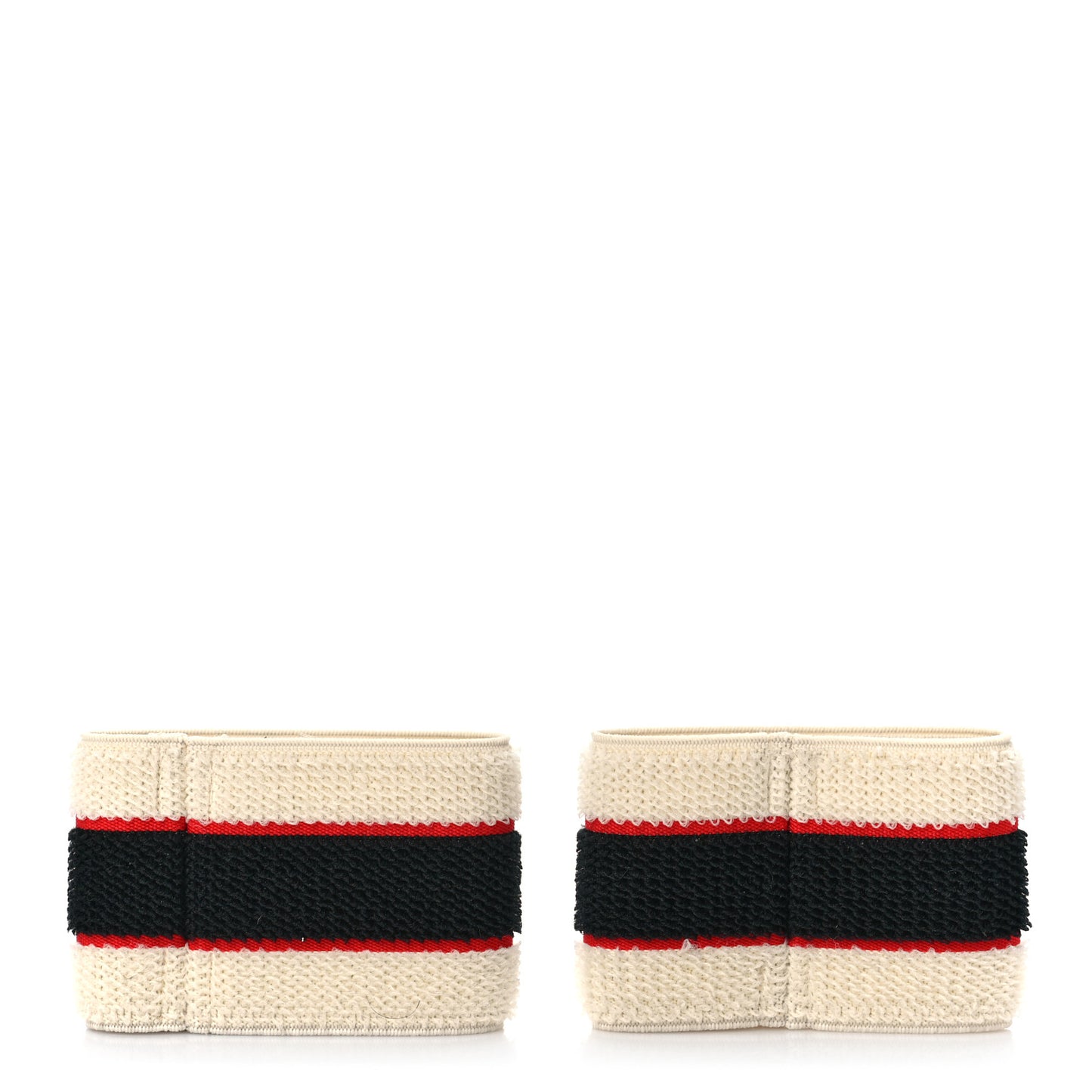 Cotton Logo Headband and Wrist Set White Navy Red