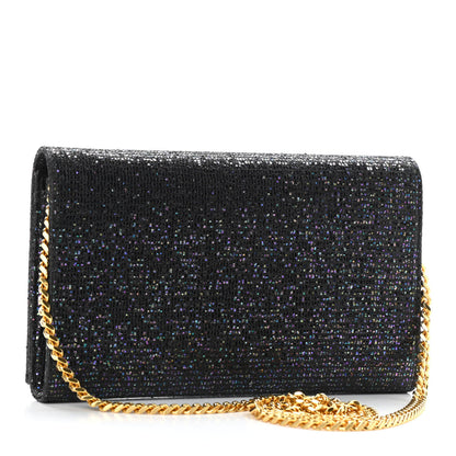 Saint Laurent Glitter Classic Monogram Chain Wallet Black Multicolor 3 of 10