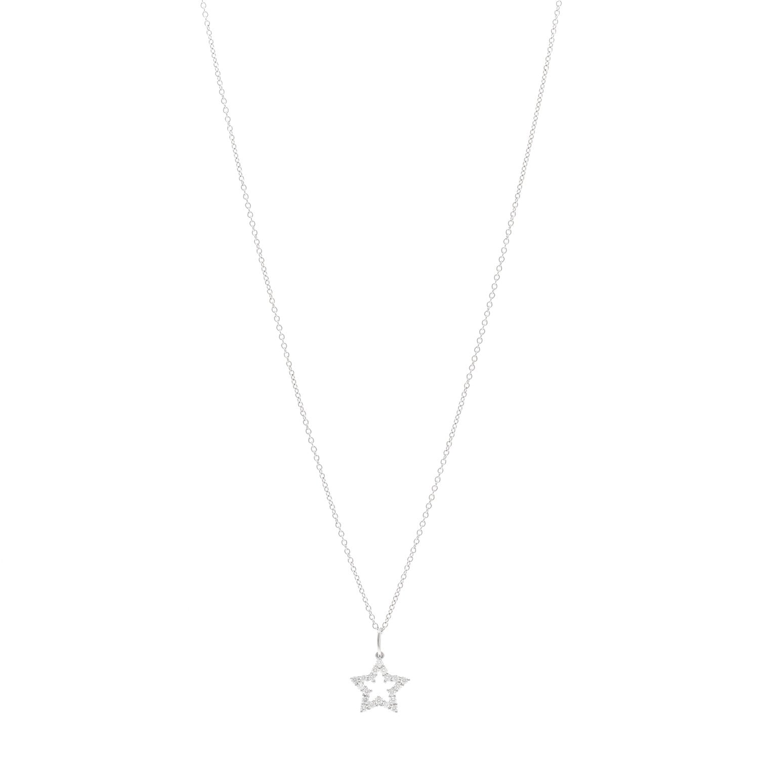 Tiffany Platinum Diamond Star Pendant Necklace 1 of 5