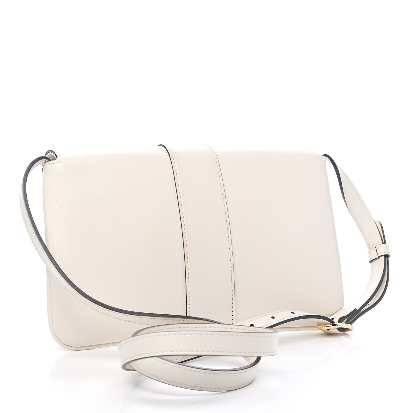 Calfskin Small Arli Flap Shoulder Bag Mystic White