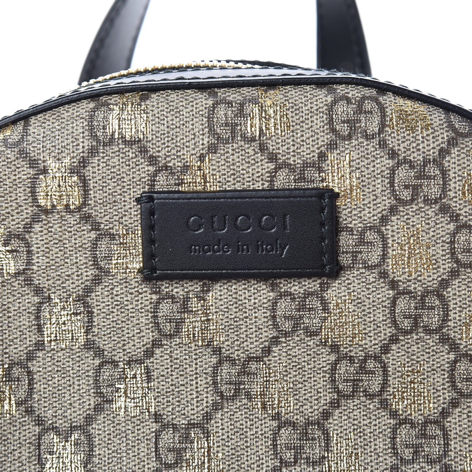 Gucci GG Supreme Monogram Bees Print Small Day Backpack Beige Oro Black 10 of 10
