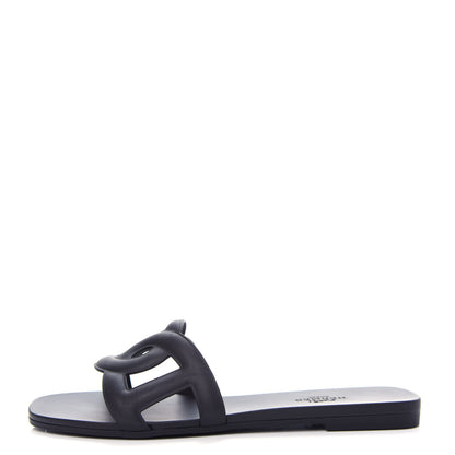 Hermes Rubber Aloha Sandals 36 Black 1 of 11