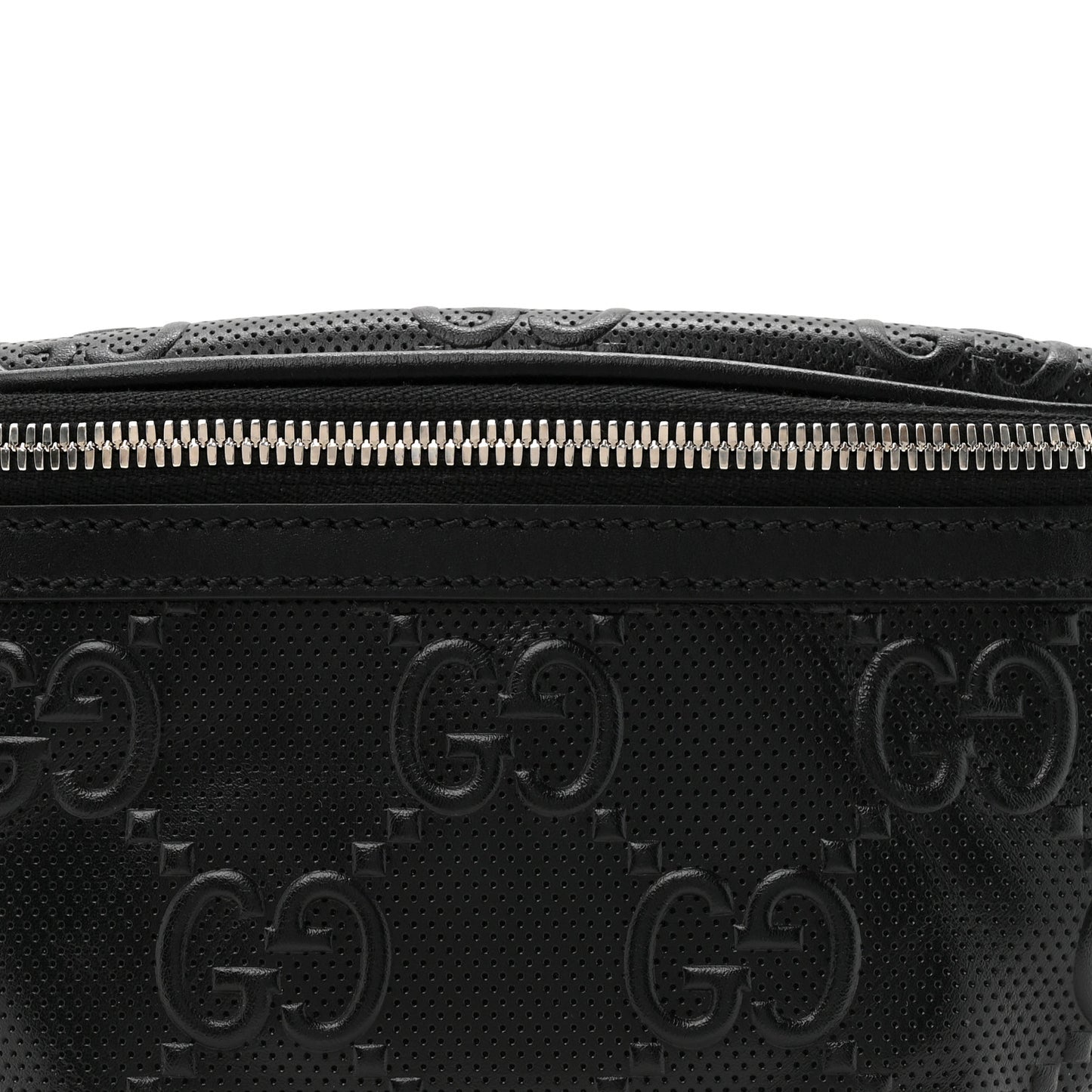 Calfskin GG Tennis Embossed Belt Bag Black