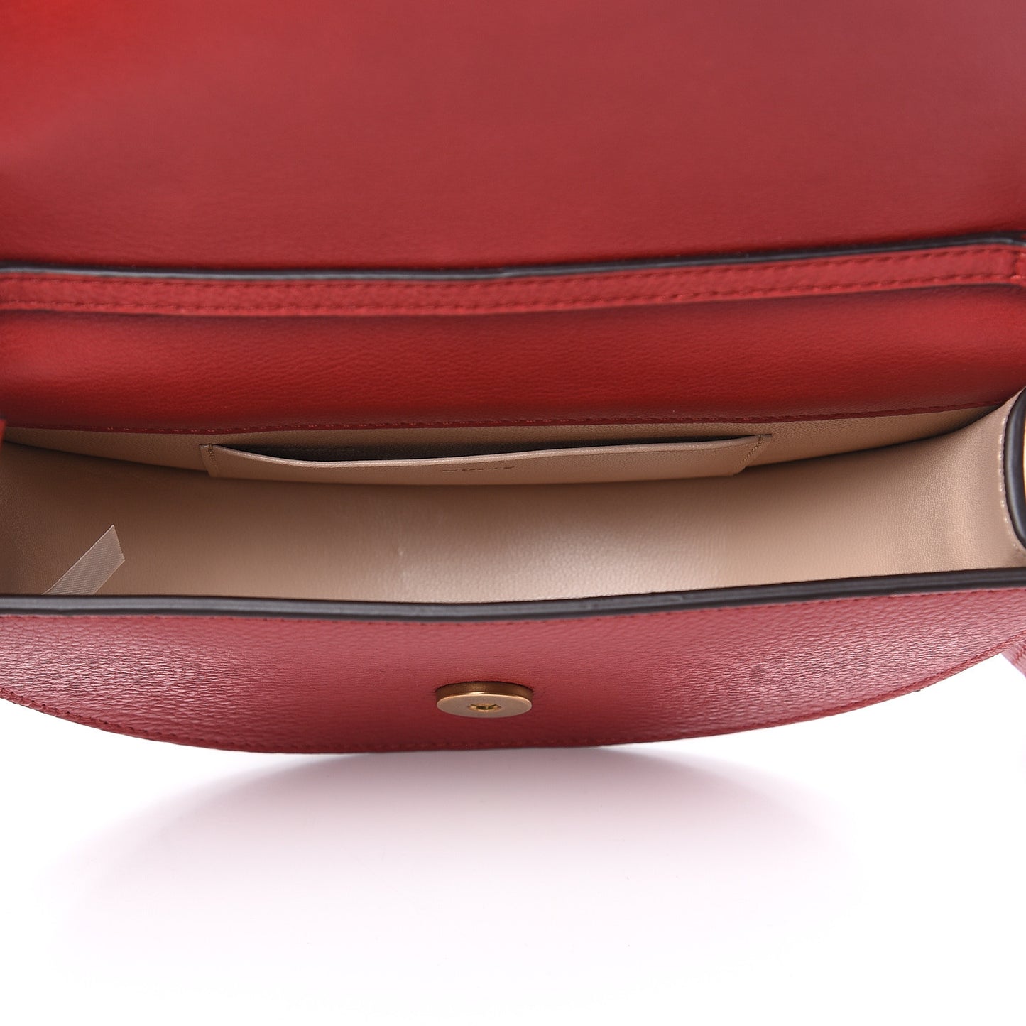 Calfskin Small Nile Bracelet Minaudiere Bag Dahlia Red