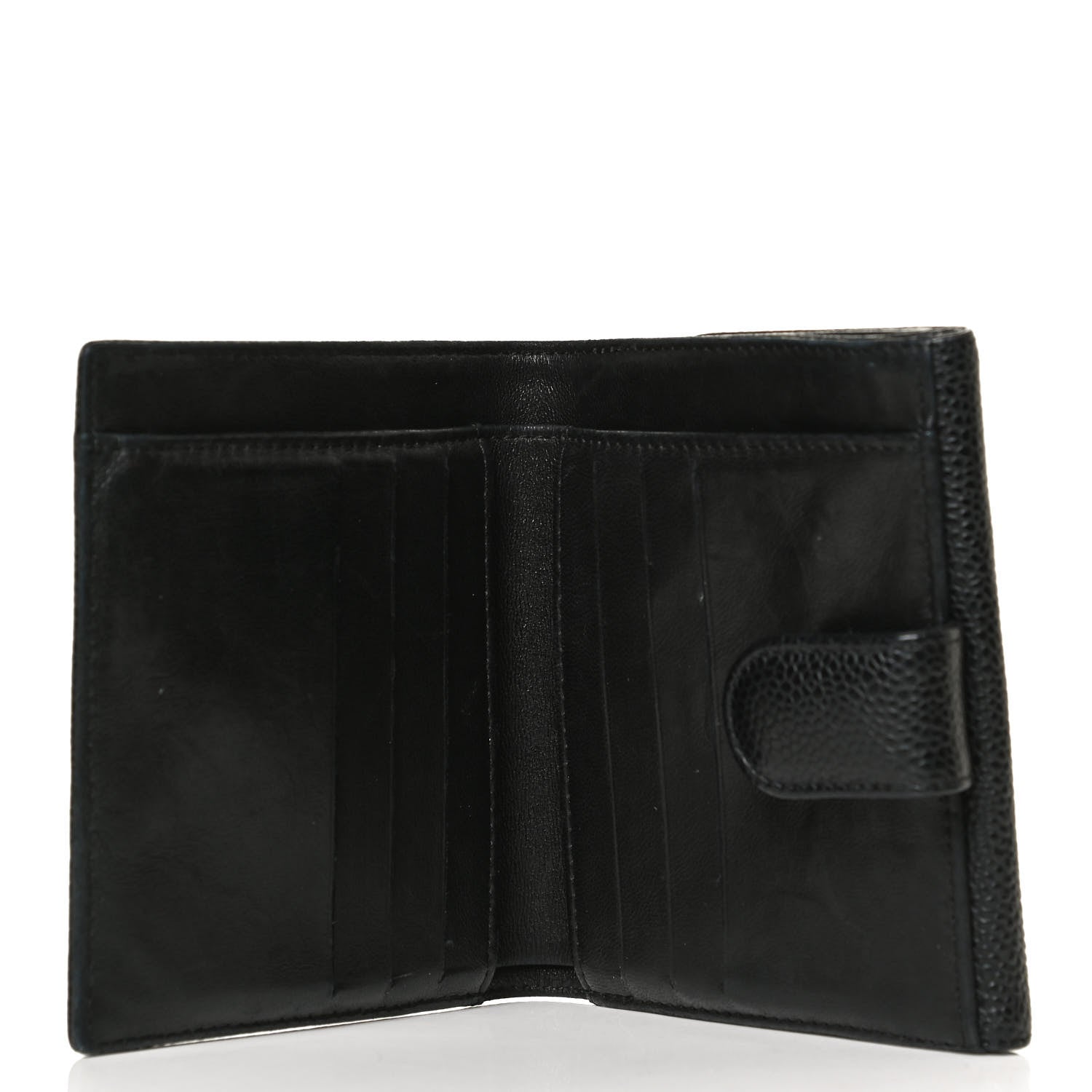 Chanel Caviar Timeless CC Compact French Wallet Black 5 of 13