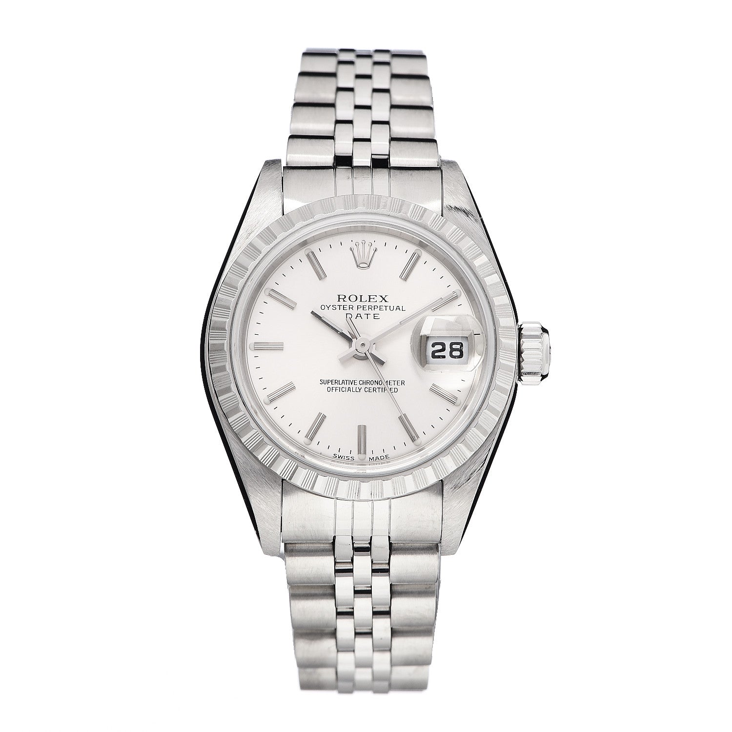 Rolex Stainless Steel 26mm Oyster Perpetual Date Watch Silver 79240 1 of 6