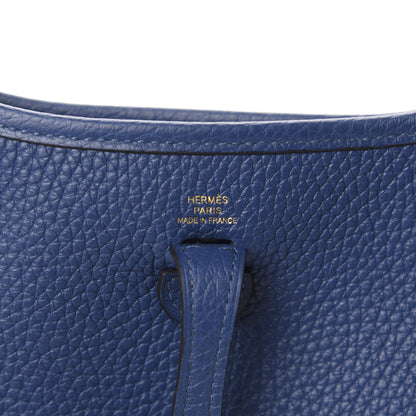 Hermes Taurillon Clemence Evelyne TPM Deep Blue 8 of 11