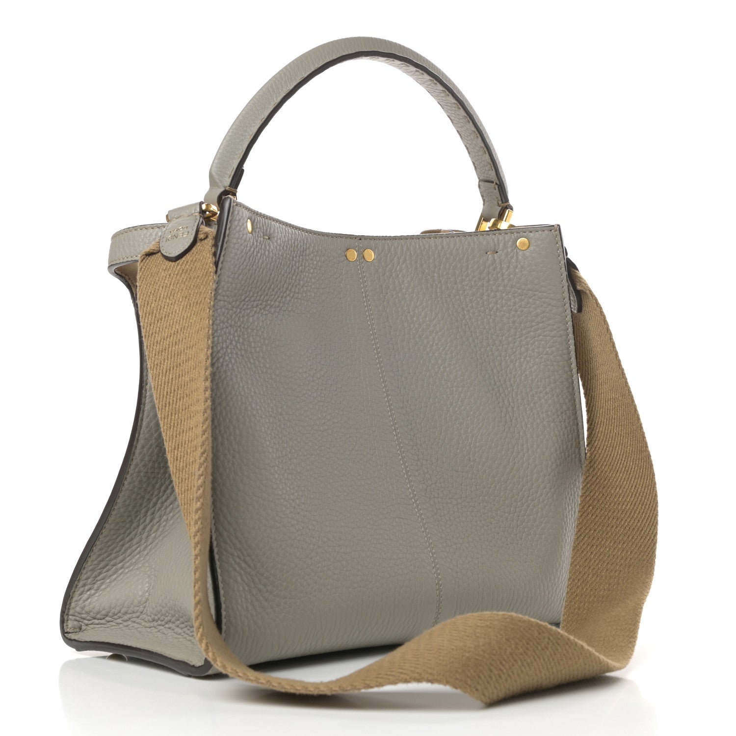 Fendi Cuoio Romano Selleria Medium Peekaboo X-Lite Tortora 3 of 8