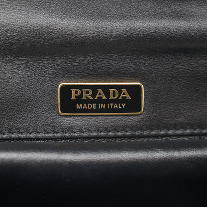Prada City Calf Saffiano Animalier Cahier Bag Black 6 of 13