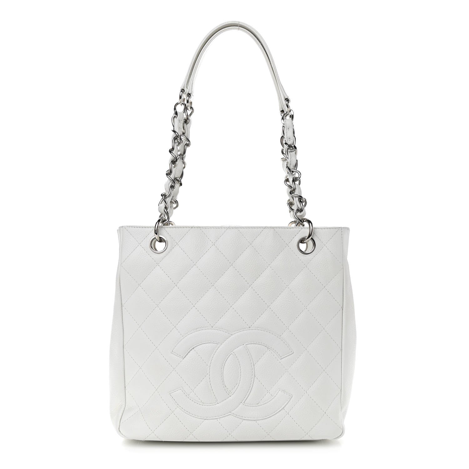 Chanel Caviar Quilted Petit Shopping Tote PST White 1 of 11