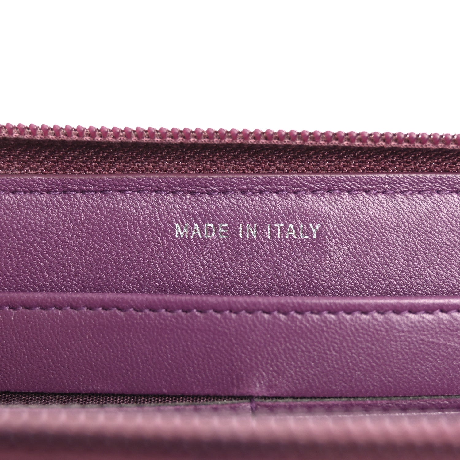 Chanel Lambskin Quilted Boy Zip Around Wallet Purple 7 of 9