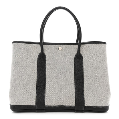 Hermes Toile Buffle Skipper Garden Party 36 MM Tote Black 1 of 10