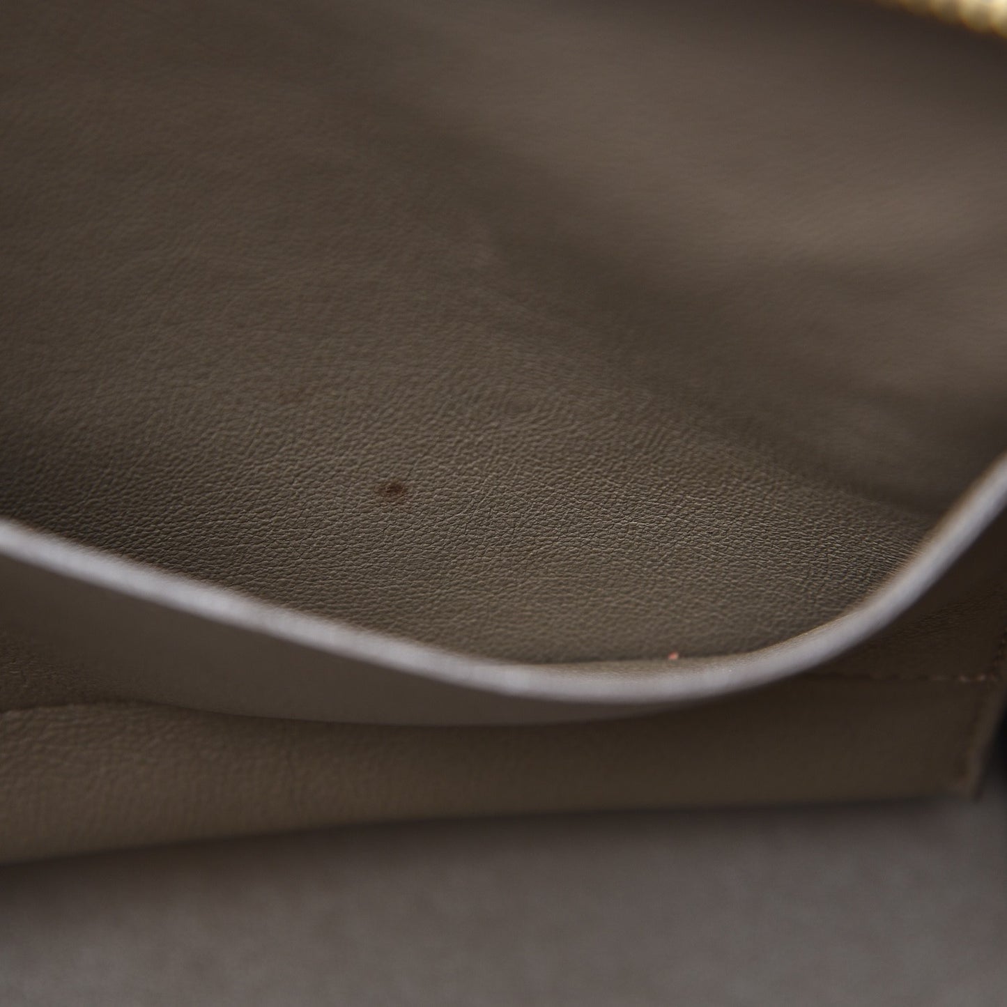 Calfskin Suede Whipsnake Medium Trapeze Taupe